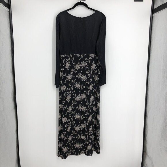 Innovare Black floral Maxi dress with  Long sleeve size 8 - Picture 2 of 14